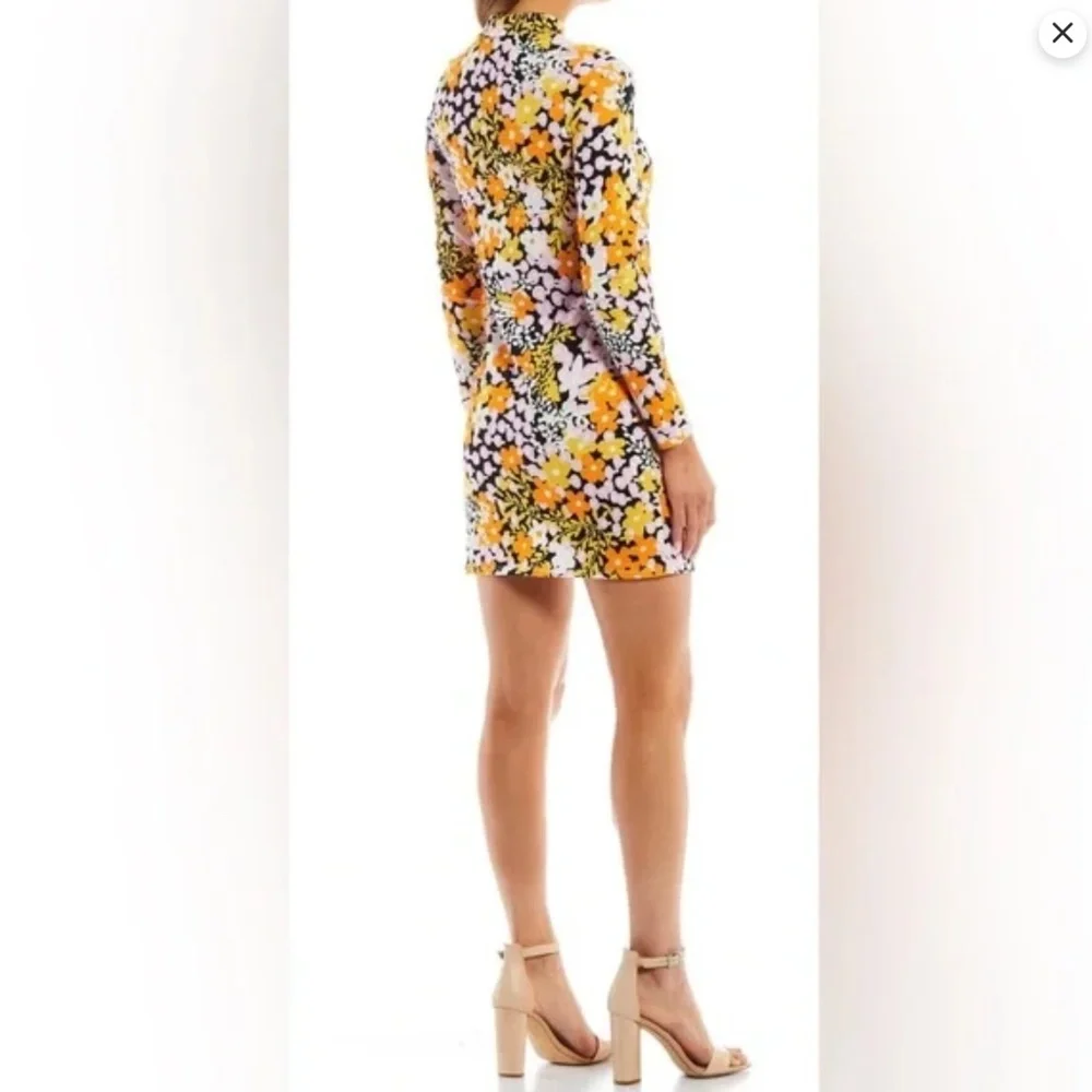 REDUCED NWOT TED BAKER FLORAL MINI DRESS LONG SLEEVE XS-S